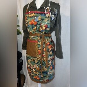 Handmade fall Farm-Themed Apron sunflowers and pumpkins